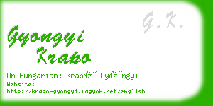 gyongyi krapo business card